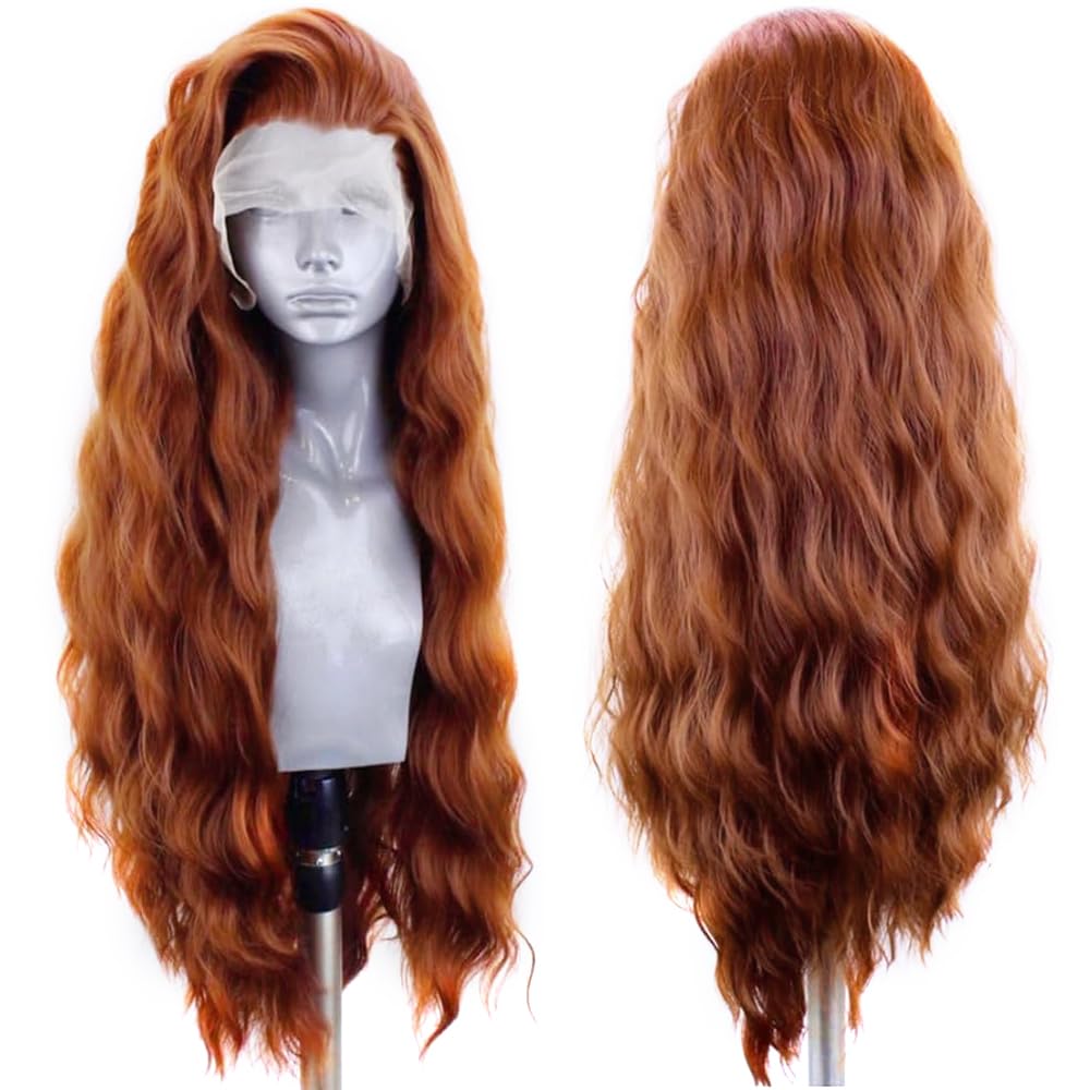 SeraphicWig Natural Wave Synthetic Lace Front Wigs For Women Brown Natural Looking Fiber Hair Wig Heat Resistant Half Hand Tied Fashion Wig โ image 1