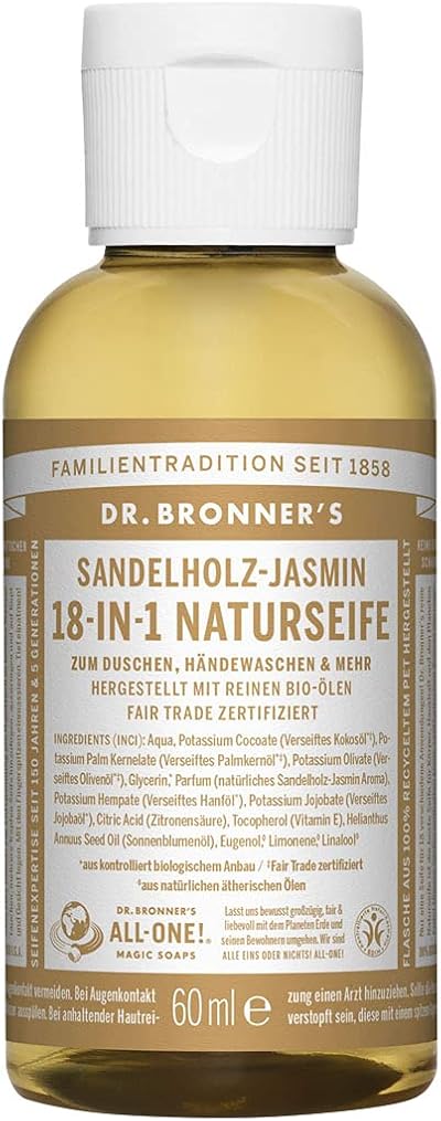 Dr Bronner's Sandalwood Jasmine 18-in-1 Natural Soap 60 ml
