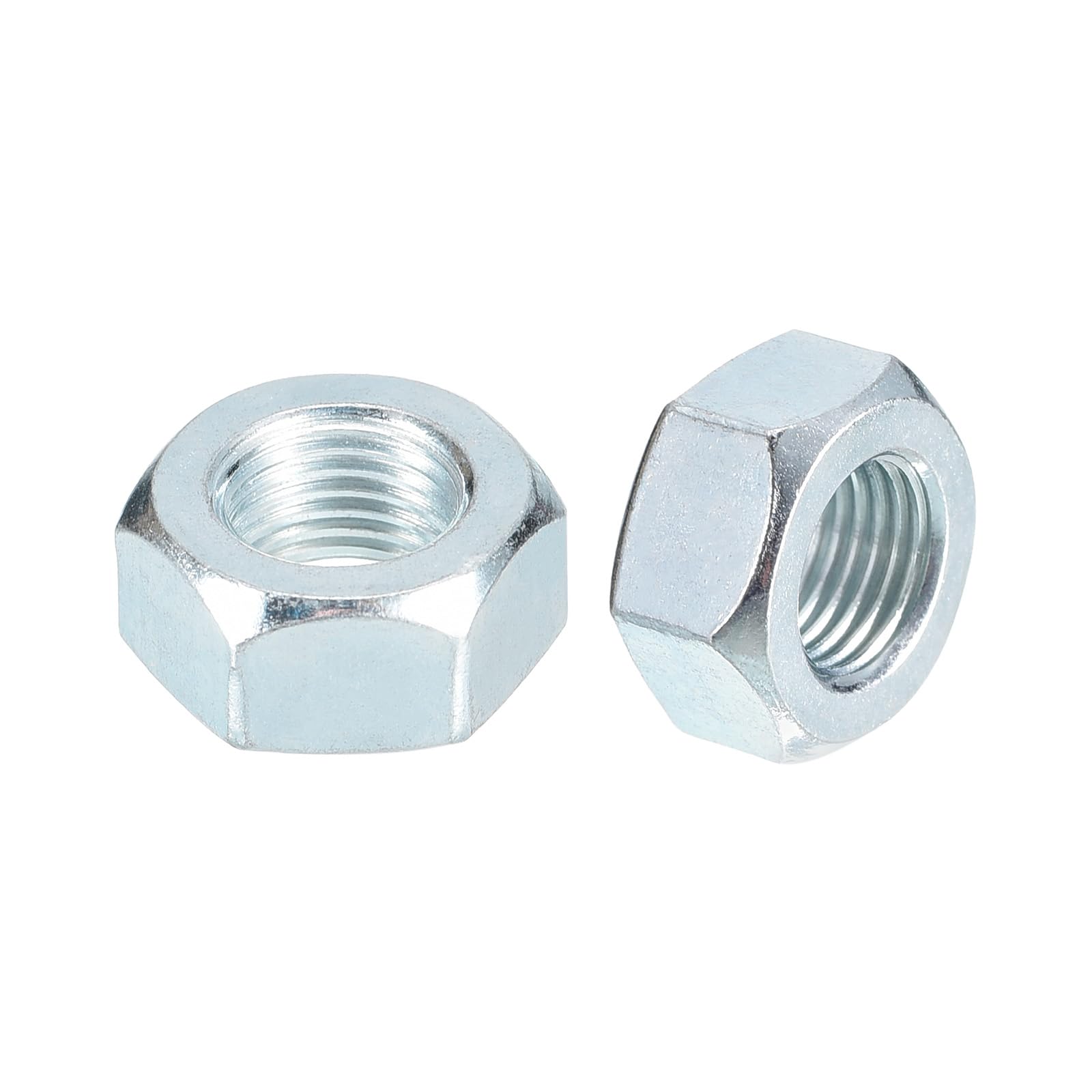 METALLIXITY Hex Nuts (5/16"-24) 100Pcs, Carbon Steel Fine Thread Zinc Plated Hexagon Nut Hardware - for DIY Home Repair Machinery, Silver White