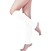 v28 Women Warm Leg Warmers 80s Retro Party Costume Knit Ballet Neon Long Socks