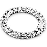 H&Beautimer Fashion 925 Sterling Silver Classic Cuban Chain Bracelet 10mm-7 "8" 9 "10" Curb Cuban Bracelet Solid Thick Large Link Bracelet For Men Jewelry Gift