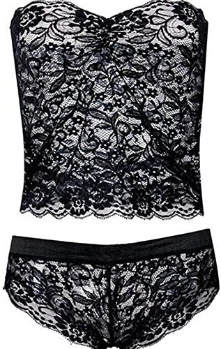 LA TALUS Women Sexy Corset Lace Push Up Vest Top Girl Bra + Pants Set Underwear Suit