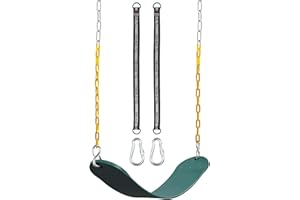 Decorlife Outdoor Swings Seats with 66" Rust-Resistant Heavy Duty Chain, Playground Swing Set Accessories Replacement Anti-Slip Seats, Backyard Swing Support 330lb for Kids or Adults (Green)