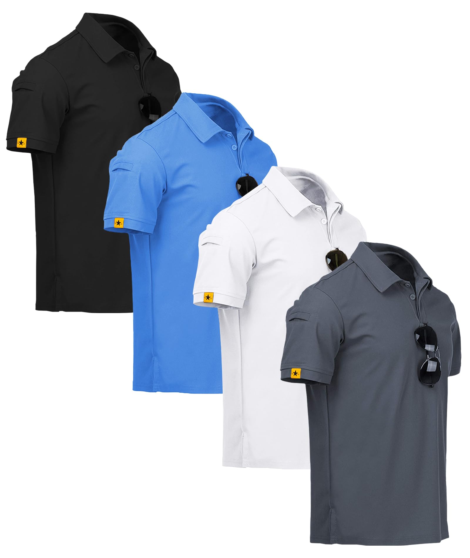 Photo 1 of ***ONLY 3 SHIRTS****ZITY 4 Pack Mens Polo Shirt Short Sleeve Sports Golf Tennis T-Shirt Athletic Collared Tactical Shirts