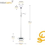 MiniSun Modern Metallic Silver 2 Way Floor Lamp Mother Father Child view 5