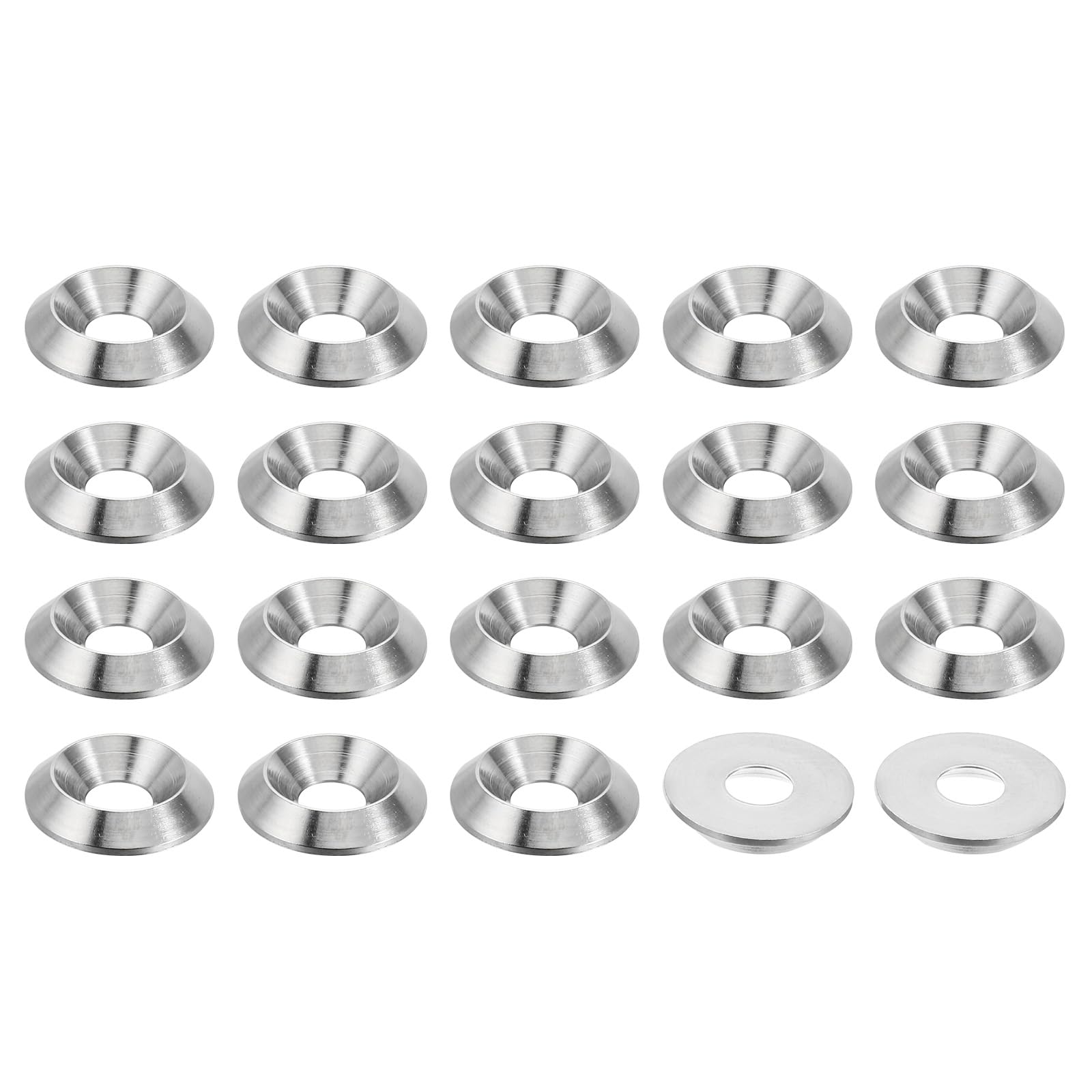 PATIKIL M6 Finish Countersunk Washer, 20pcs 18mm Dia. 3.5mm Tall Solid 304 Stainless Steel CNC Finish Cup Washer Screw Head Gasket for Industrial Construction — image 1