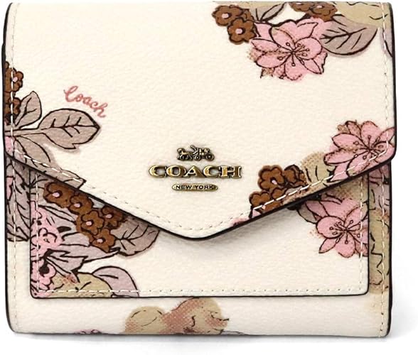 Amazon コーチ Coach レディース 二つ折り財布 フラワープリント スモール ウォレット 花柄 ホワイト系 615 B4 Ha 並行輸入品 Coach コーチ 財布