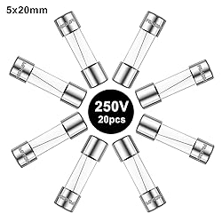 Sunxeke 20PCS F5AL250V 5 x 20mm Fast Blow Glass