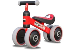 Ancaixin Baby Balance Bikes for 1 Year Old Boy Girl, Best First Birthday Gifts for Toddler from Standing to Running, Riding Toys for 1+ Years Old, No Pedal Infant 4 Wheels Baby Bicycle