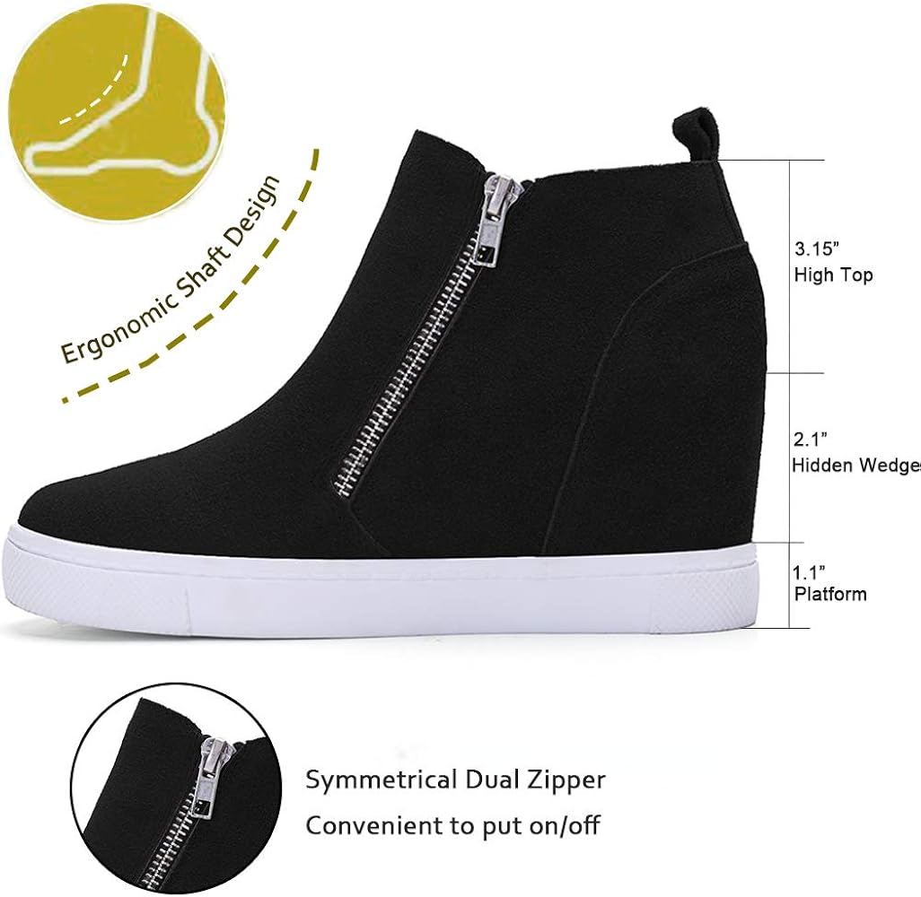wedge zipper sneakers
