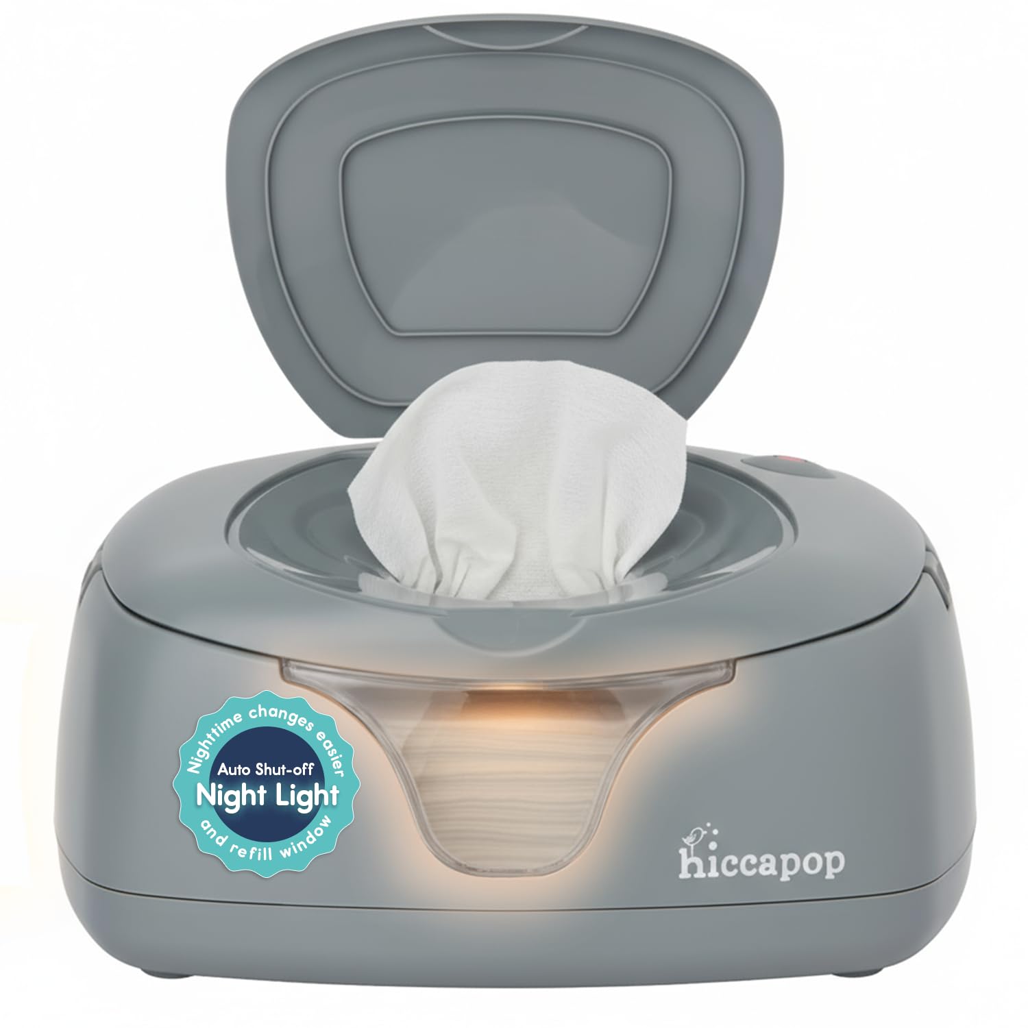 Photo 1 of Hiccapop Baby Wipe Warmer and Baby Wet Wipes Dispenser | Baby Wipes Warmer for Babies | Diaper Wipe Warmer with Changing Light, Gray