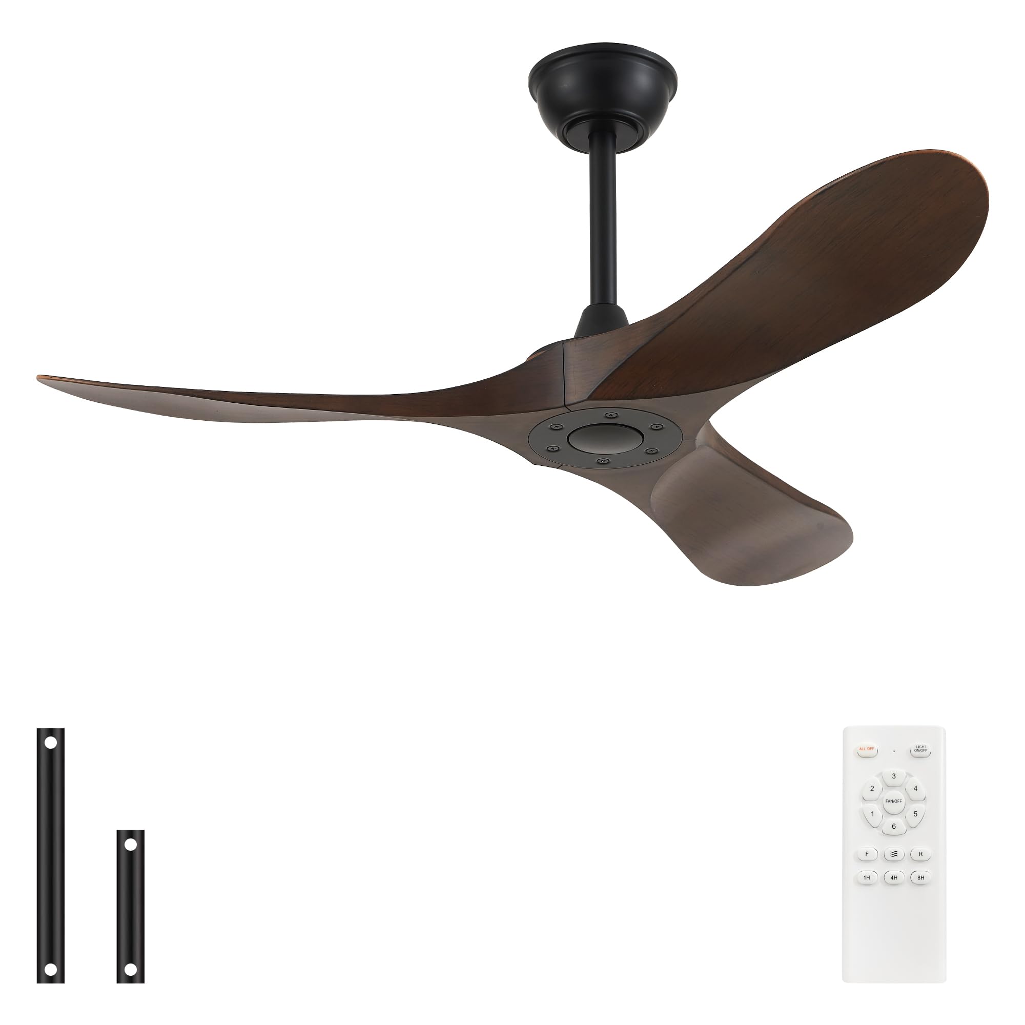 Photo 1 of YJFAN 42'' Ceiling Fan no Light,3 Plastic Dark Walnut Blades,Large Airflow with Quiet Operation,Outdoor Ceiling Fan with Remote Control Suitable for Porch,Garage,Bedroom