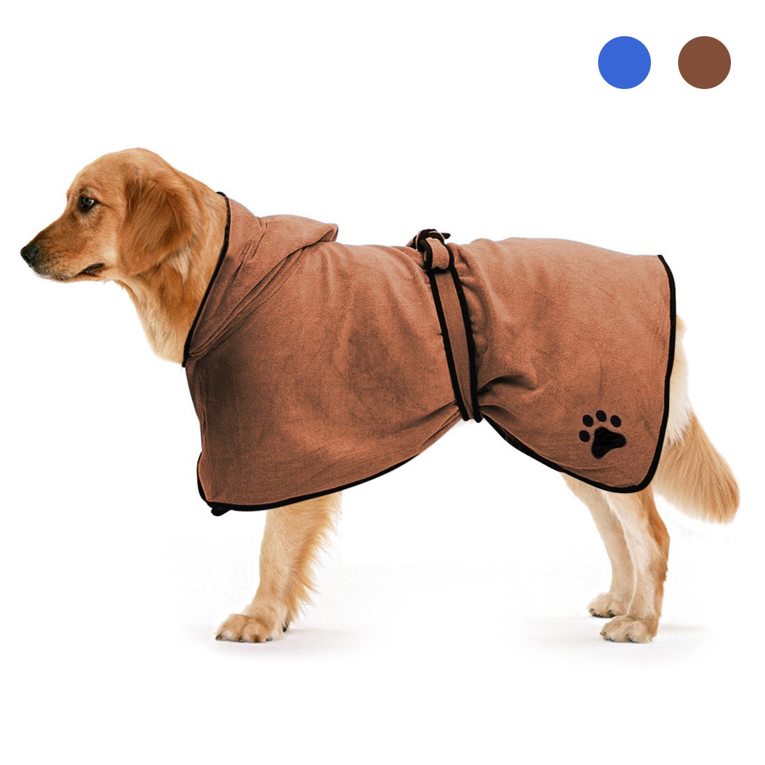 Buy Zellar Dog Bathrobe Towel with Adjustable Strap Hood, Microfibre