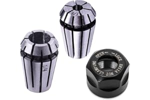 LUO KE 𝐋𝐮𝐨 𝐤𝐞 ER11 Spring Collet Nut Set - AAA Level High Precision ER11 1/8'' Collet + ER11 1/4'' Collet + ER11 Clamping Nut for CNC Engraving Mechine/Lathe Milling Tool