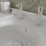 VeeBath Traditional Jasper Basin Taps Hot Cold Lever Mixer Chrome view 3
