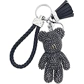 BONICI Creative Cool Diamond Bear Design Pendant Keychain Key-Chains Keyrings