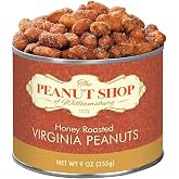 The Peanut Shop of Williamsburg Honey Roasted Virginia Peanuts Peanuts, Gluten Free, Kosher - 9 Oz Tin