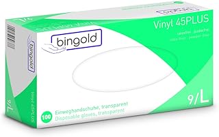Einmalhandschuhe Vinyl 45PLUS transparent, Größe L, 100-er Pack
