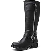 GLOBALWIN Women's Knee High Boots Fashion Comfortable Riding Boots For Women Low Heel