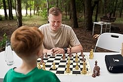 Vonset Portable Tournament Chess Set, Foldable