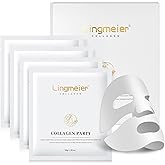 Bio-Collagen Real Deep Hydrogel Mask, Collagen Face Mask Overnight Face Mask for Intense Hydration, Firming & Elasticity, Pore Minimizing Treatment, Korean Skincare | 4 Pack