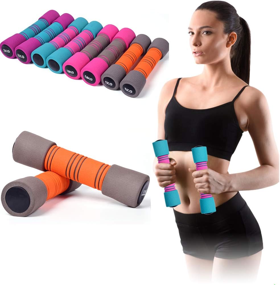 WAWZNN Pure Steel Dumbbells, Bone Style Ladies Dumbells, 2Kg-4Kg, for Home Fitness, Aerobics, Pilates, Thin Arms