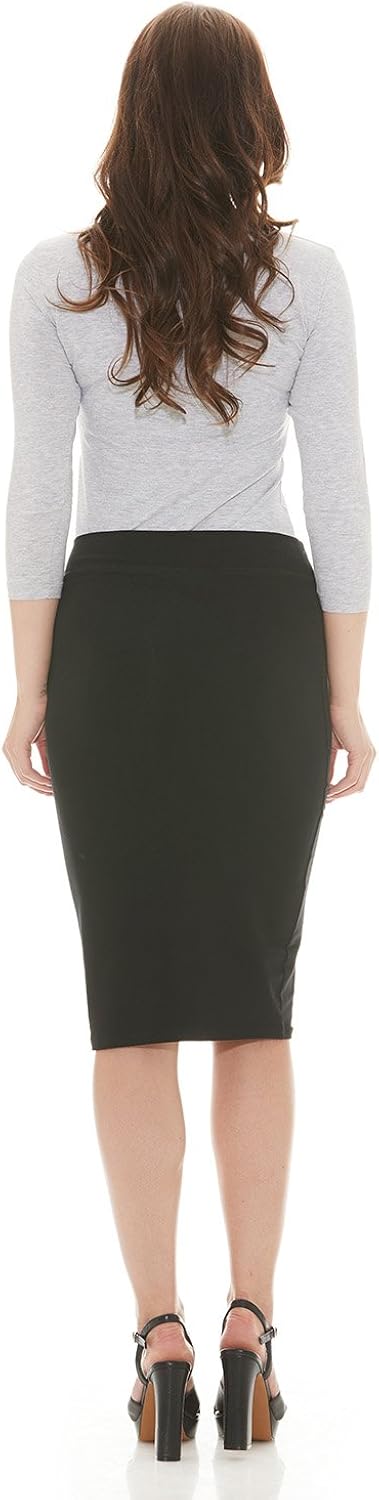 ESTEEZ Lightweight Cotton Spandex Knee Pencil Skirt at  Women’s Clothing store