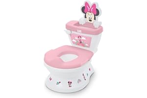 Disney Baby Minnie Mouse My Size Potty 2-in-1 System, Lifelike Flushing Sounds and Cheers, for Ages 18 Months, Up to 50 Pound