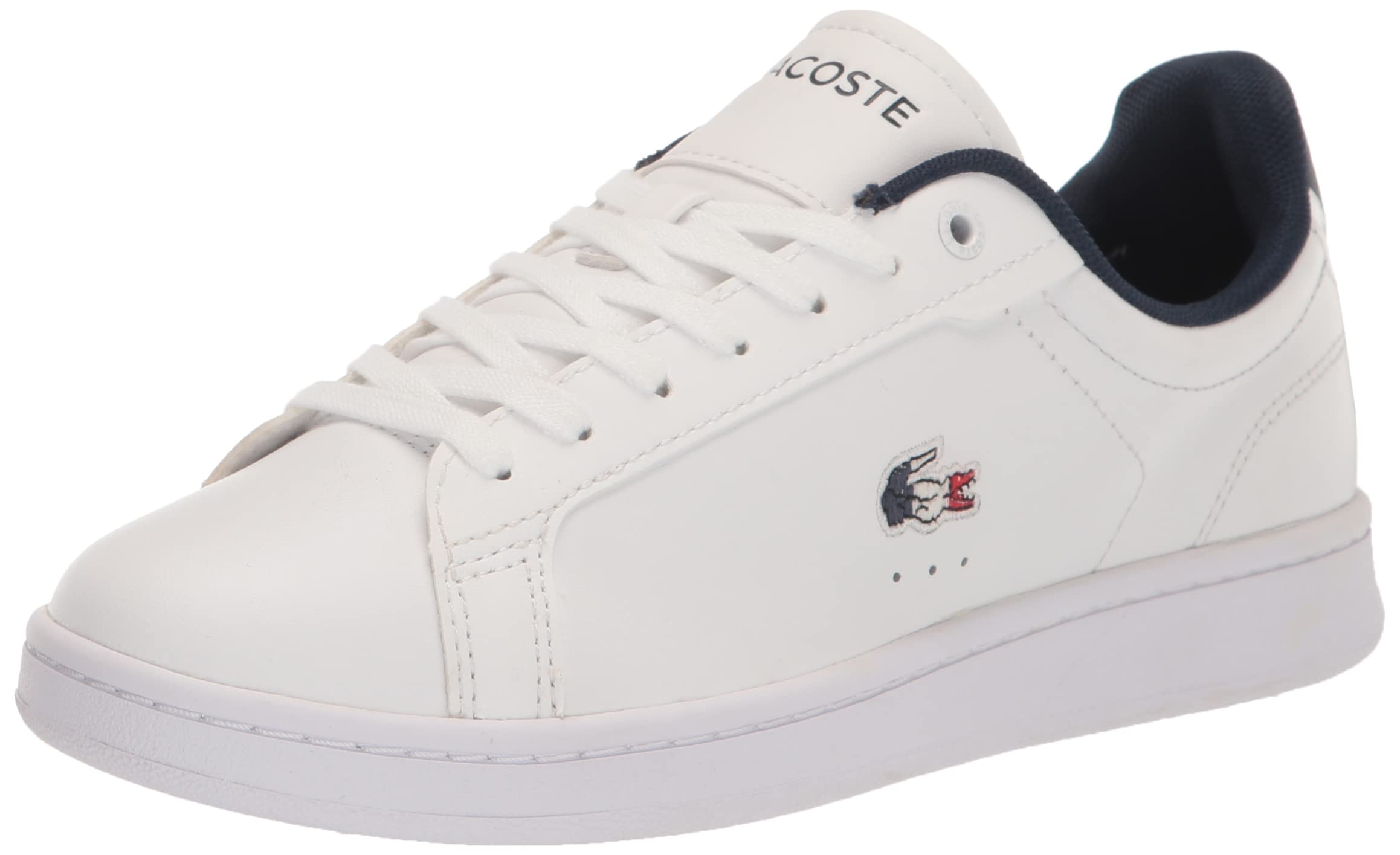 Lacoste Womens Women's Carnaby Sneaker, Wht/NVY/Red, 9.5 Image
