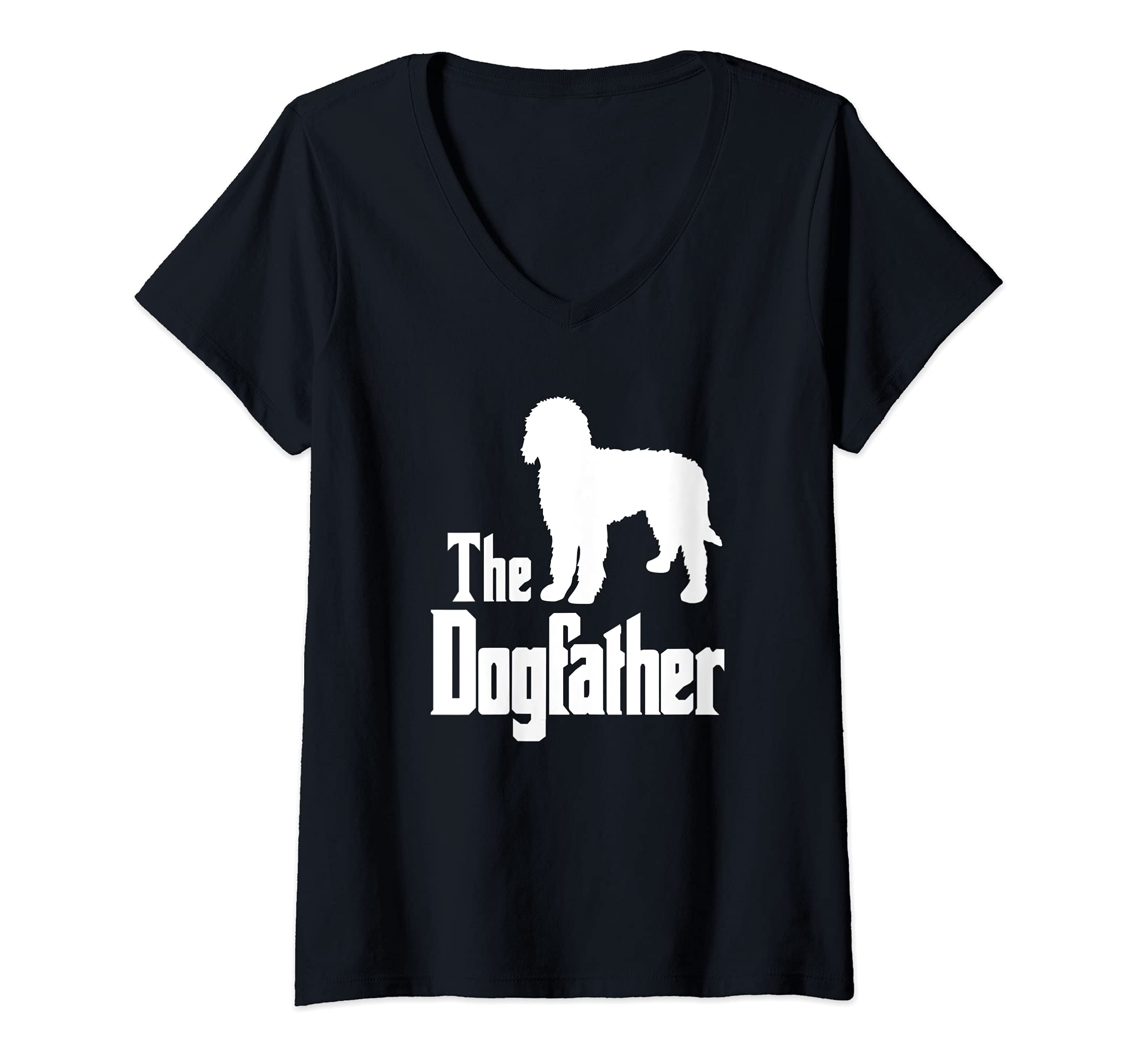 Womens The Dogfather - funny dog gift, funny Labradoodle V-Neck T-Shirt