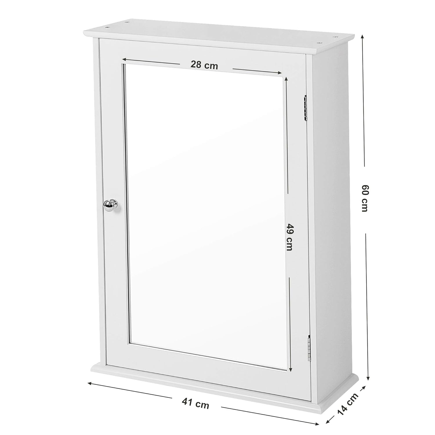 41 x 60 x 14 cm Blanco de Madera VASAGLE LHC001 Songmics Colgante con