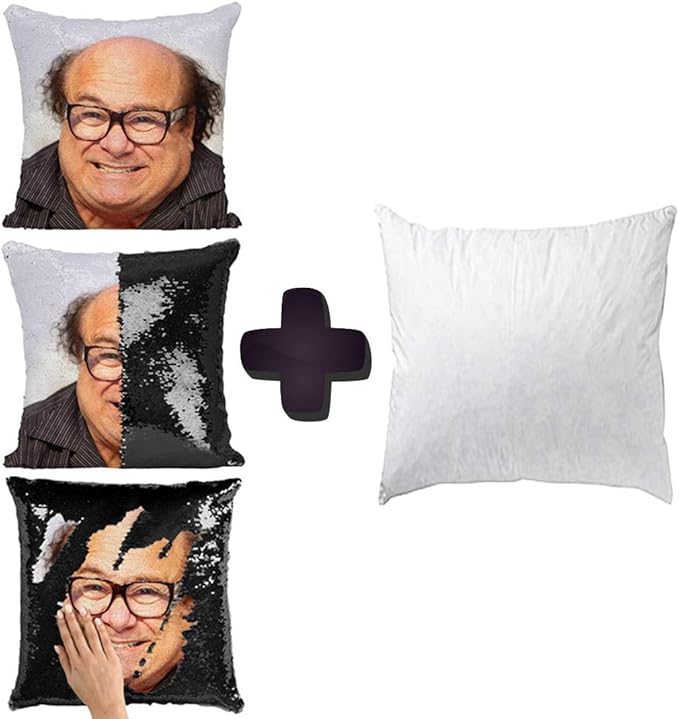 Plenty Dreams Danny Devito Reversible Face Sequin Pillow Cushion Cover
