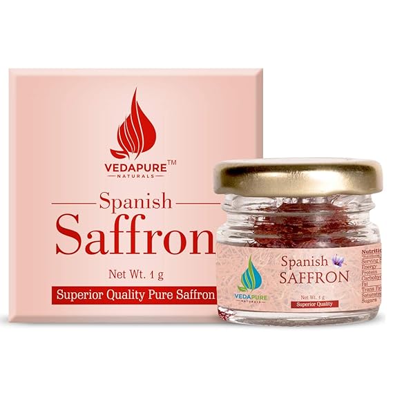 Veda Pure VedaPure Naturals Pure and Original A++ Grade Spanish Saffron Threads -1 Gram ( Finest Pure Premium All Red Saffron Threads)