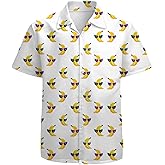 American Flag Skulll Mens Hawaiian Shirt Short Sleeve 3D Graphic Button Down Shirts Tropical Holiday Beach Aloha Shirts