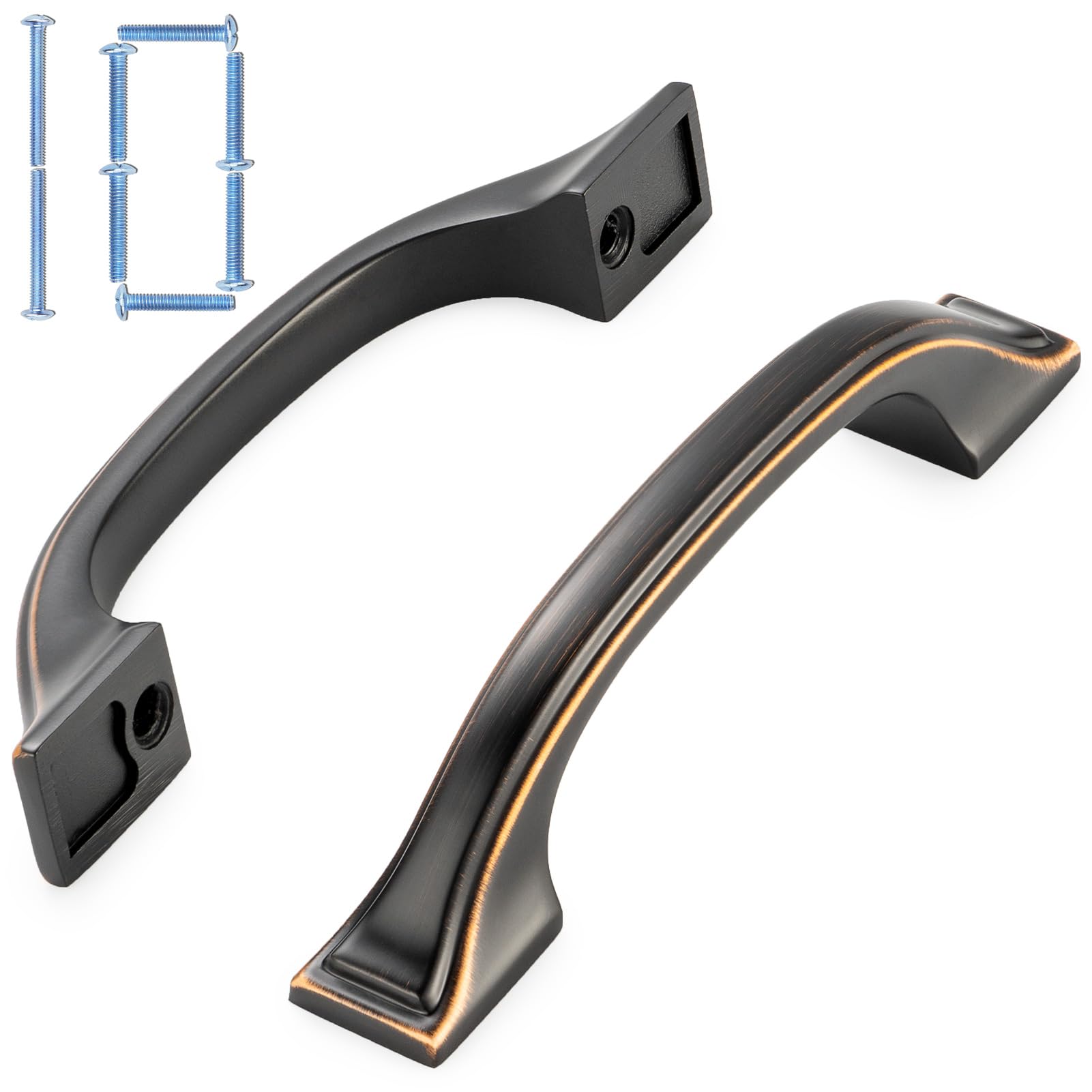KOOFIZO 10 Pack 3 Inch Oil Rubbed Bronze Kitchen Cabinet Pulls Rubbed Bronze Cabinet Handles Bronze Cabinet Hardware for Kitchen Cabinets 1958 Drawer Dresser Cupboard Bedroom
