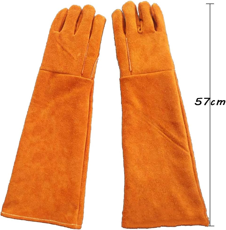 LAIABOR Welding Gloves Gloves high Temperature BBQ Stove Welders Gauntlet Perfect for Fireplace, Stove, Oven, Grill, Welding, BBQ, Pot Holder, Animal handling Gardening Wood Work