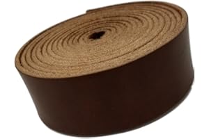 TOFL Genuine Top-Grain Leather Strap | 72 Inches Long | 1 Inch Wide | 1/16 Inch Thick (4-5 oz) | 1 Leather Strip for DIY Arts & Craft Projects, Clothing, Jewelry, Wrapping | Medium Brown