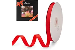 LIUYAXI 3/8" X 50 Yards Solid Red Grosgrain Ribbon, Perfect for Crafts, Wedding Decor, DIY Hair Accessories, Sewing, Gift Package Wrapping and More