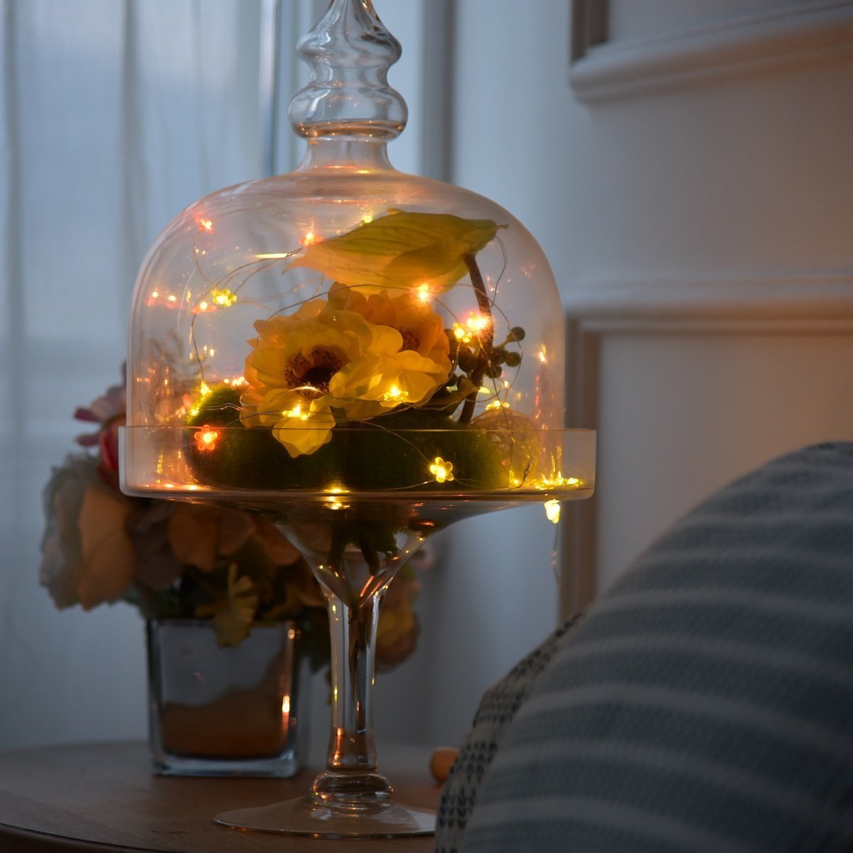 YMING Decorative Fairy Lights, USB 19.6ft 40 LEDs Flower String Lights Waterproof Festival Starry Twinkle Lights For Bedroom Indoor Outdoor Christmas Party (multicolor flower)