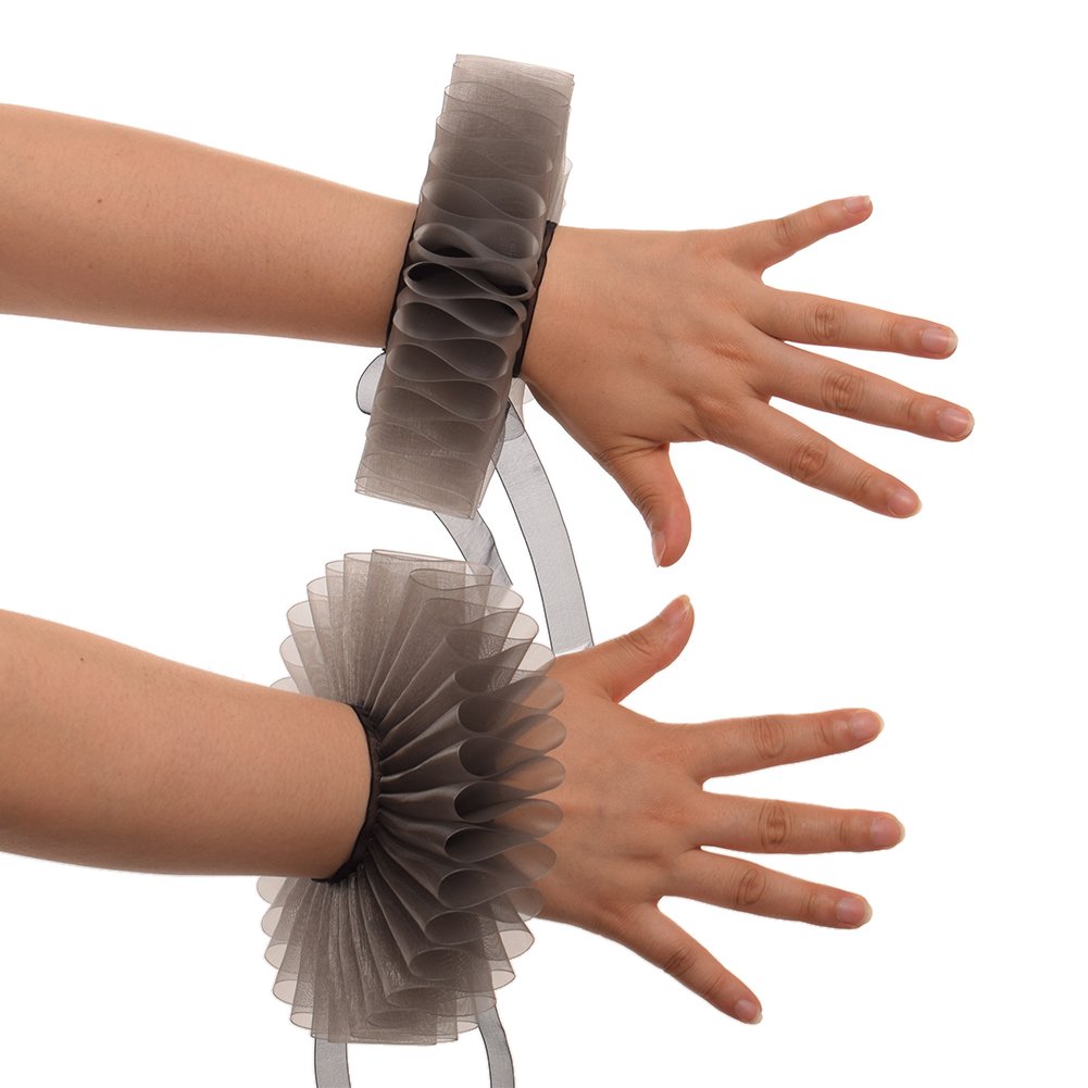 GRACEART Elizabethan Wrist Ruffs Ruffled Cuff Arm Bands For Fancy Dress (N) — image 1