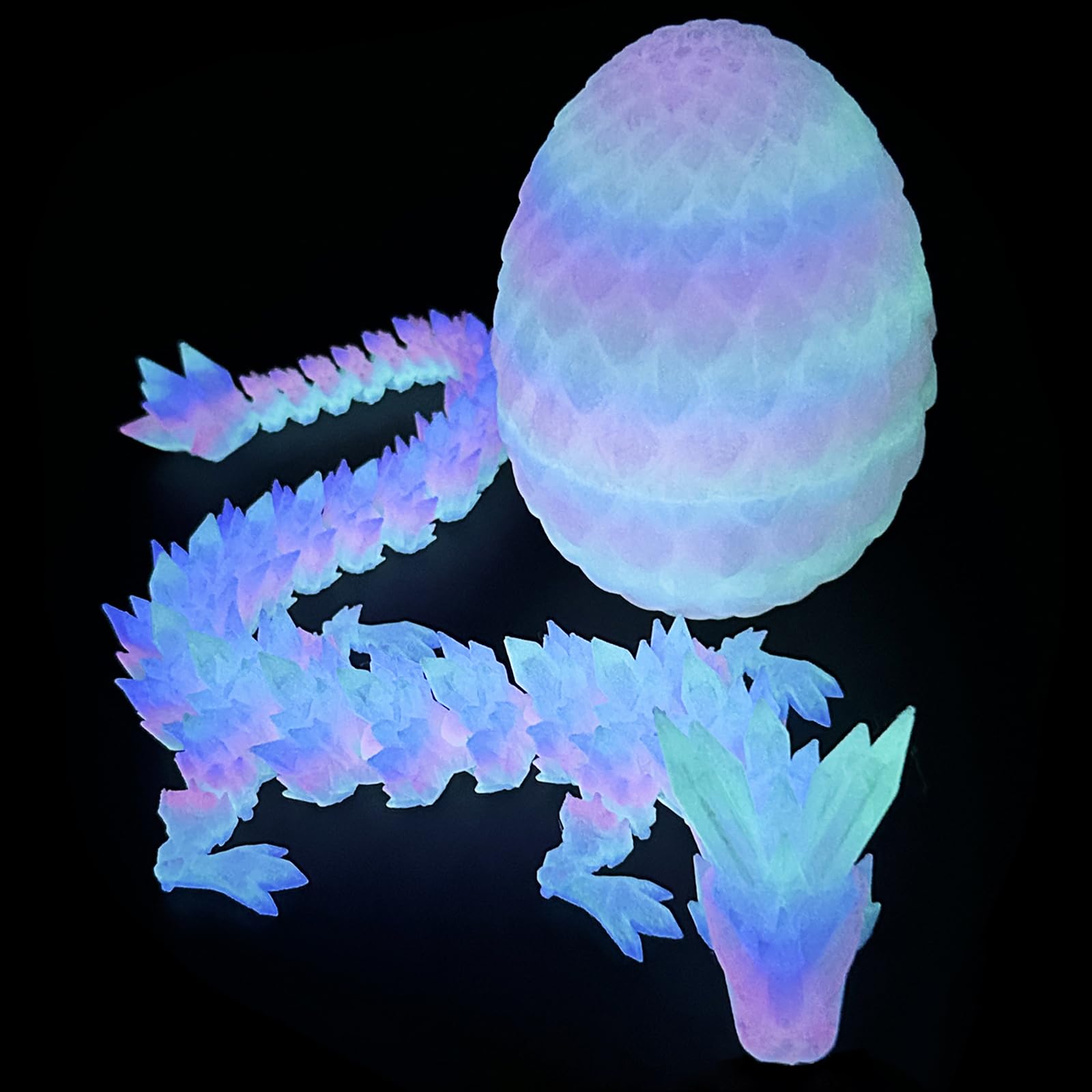 3D Printed Dragon, 3D Dragons Eggs With Dragon Inside, Articulated Toys Removable Mystery Fidget Toy Home Office Decor Executive Desk Easter Toys, Glow In The Dark Eggs Dragons