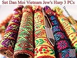 Set Dan Moi 3 PCs Vietnam Jews Harp - mouth/lip musical instrument (jaw harp) (1 Pс Mini + 1 Pс Bass Double + 1 Pс Standard)