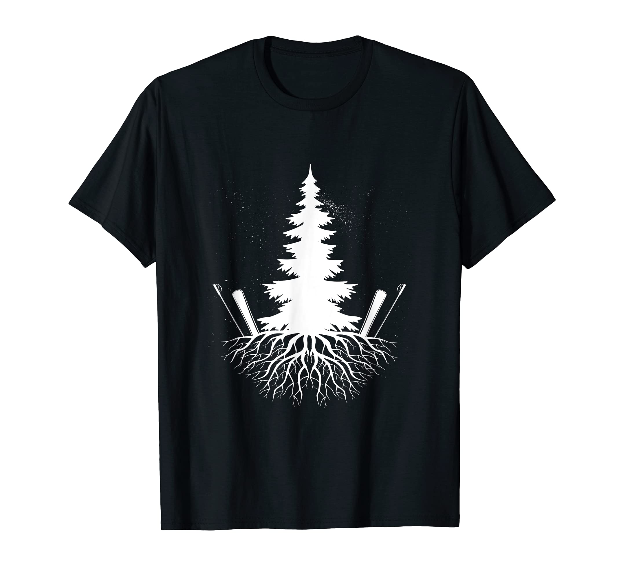 Tree Nature Snow Ski Mountains Skies Sporty Skiing T-Shirt