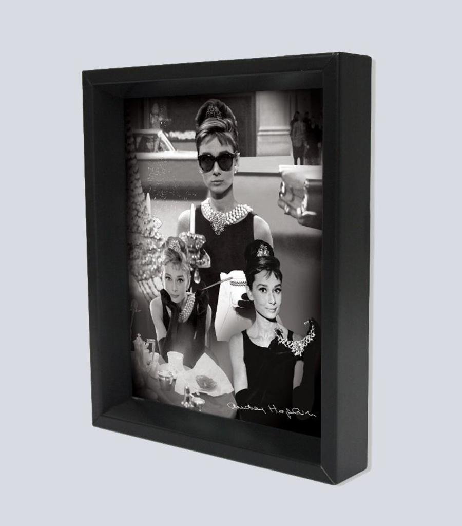 Audrey Hepburn - Breakfast at Tiffany's Montage - 3D Shadow Box - Framed 3D Picture