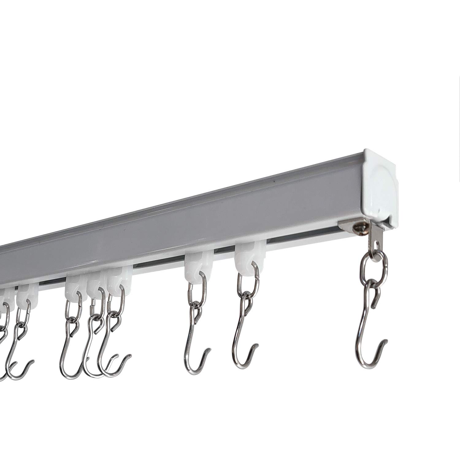 Buy ChadMade Ceiling or Wall Track Kit with Hooks, Small Size for Space