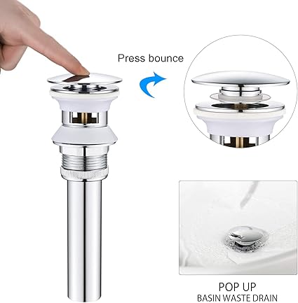 Scarico Lavabo Universale GRIFEMA Con Troppopieno - Cromato, Per Fori Standard - Foto 13