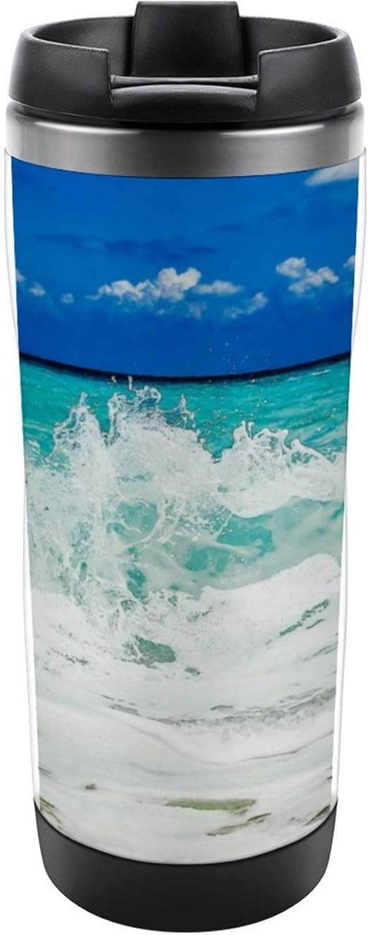 Amazon 海岸 による波 コンビニマグ 380ml タンブラー 蓋付き 保冷 保温 真空断熱 ダイレクトタイプ コーヒー こぼれない おしゃれ ステンレス 水筒 耐熱 マイボトル マイ水筒 洗いやすい 水筒 マグボトル オンライン通販