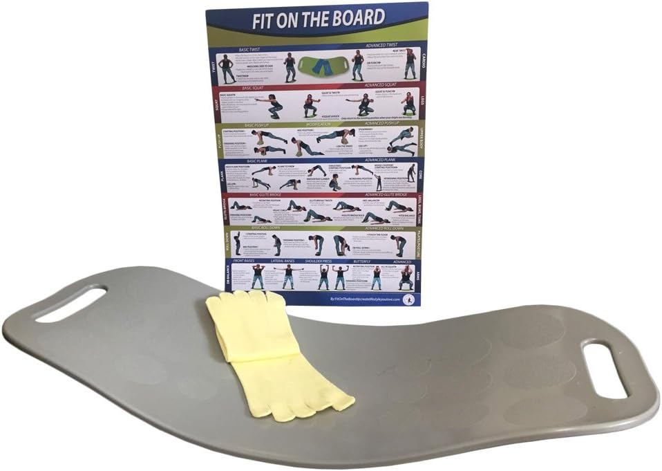 LifestyleULove UNIQUE 5 in 1 BALANCE BOARD With PREMIUM 5 FINGER Non-Slip TOE SOCKS For Vital Barefoot Training in 7 WORKOUTS With FREE WALL POSTER & VIDEOs To Simply Keep You FitOnTheBoard