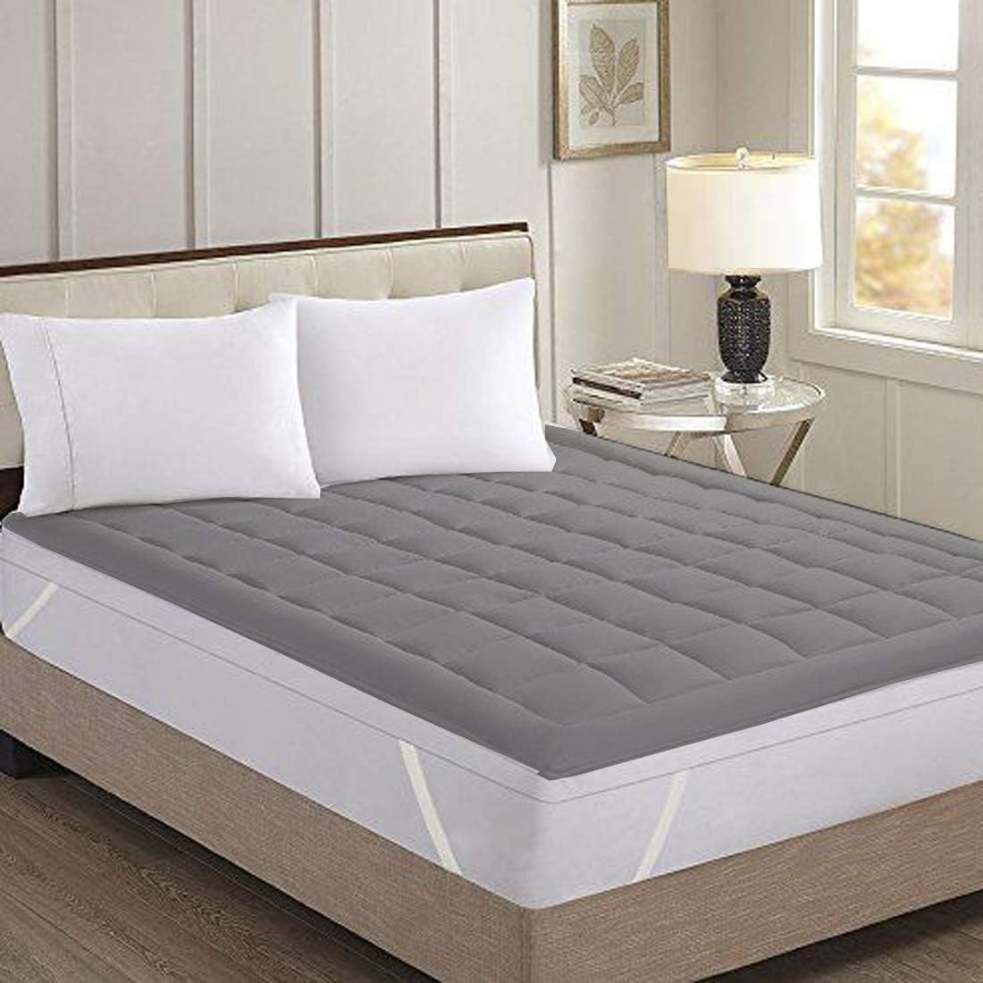 RRC Super Soft 700GSM Mattress Padding/Topper with Hollow Fiber Filling for Comfortable Sleep - Grey (72x78) (Grey, 60" x 78")