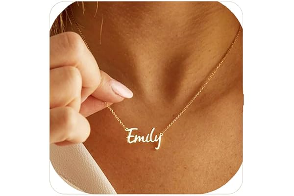 Ajiangwu Mothers Day Necklace Gifts for Mom,18K Gold Plated Name Necklace Personalized,Multiple Custom Name Necklace kids Names Customized Choker Necklace for Women